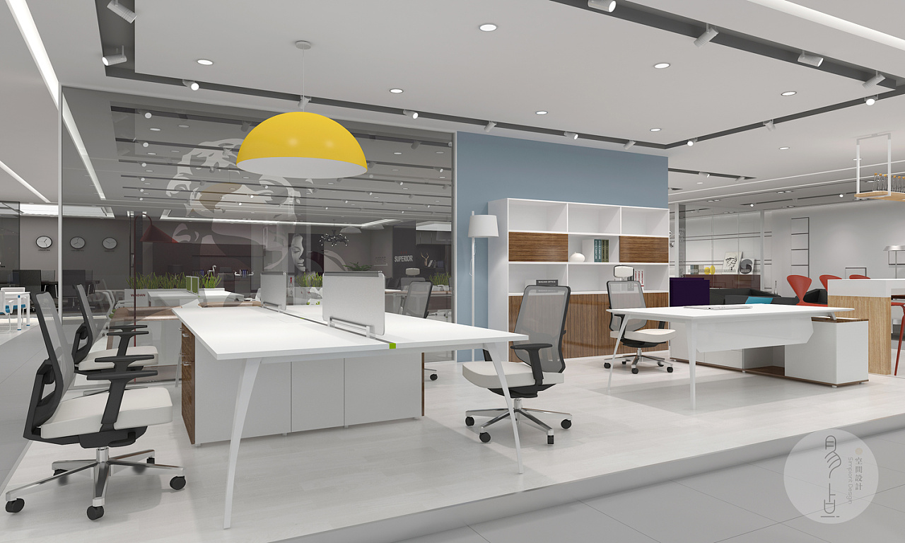 办公家具形象店空间展示设计 易点设计代理的专业实践